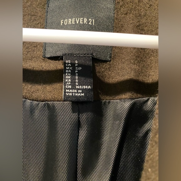 Forever 21 Dark Brown Double Breasted Coat - Picture 4 of 4